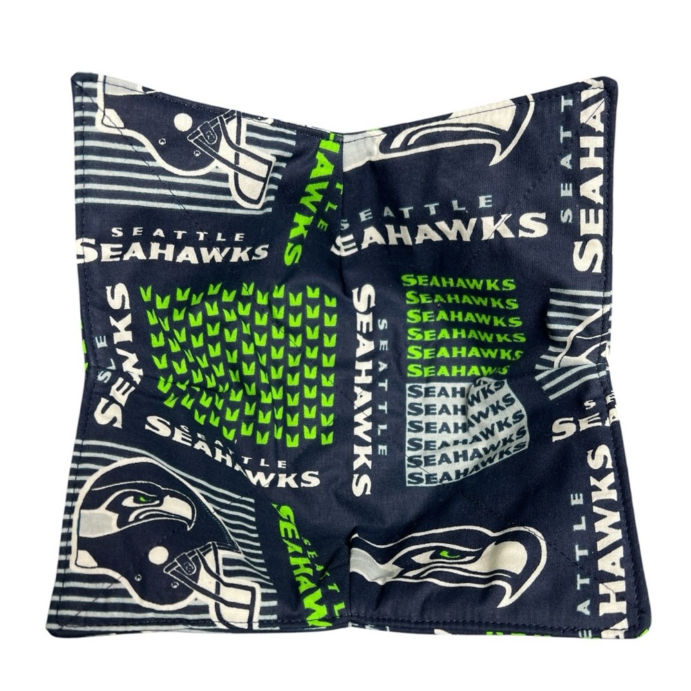 Seattle Seahawks Handcrafted Bowl Cozy Reversible NFL Bowl Holder Microwave Safe